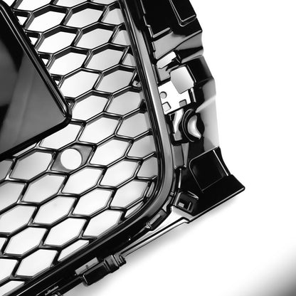 RS3 Style Black Honeycomb Grille for 2013-2016 Audi A3 S3 Front Hood Bumper Replacement