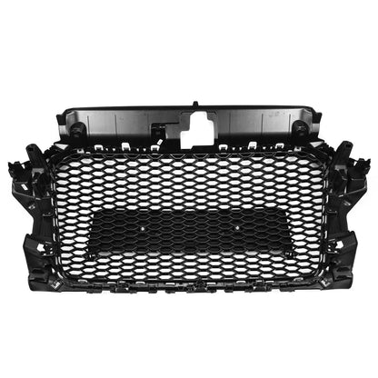 2013-2016 Audi A3 S3 To RS3 Style Front Hood Henycomb Bumper Grille Replacement Black Grill