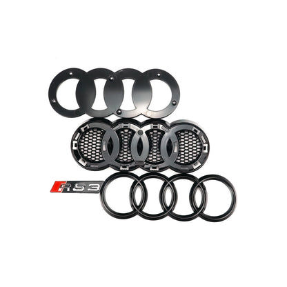 2013-2016 Audi A3 S3 To RS3 Style Front Hood Henycomb Bumper Grille Replacement Black Grill