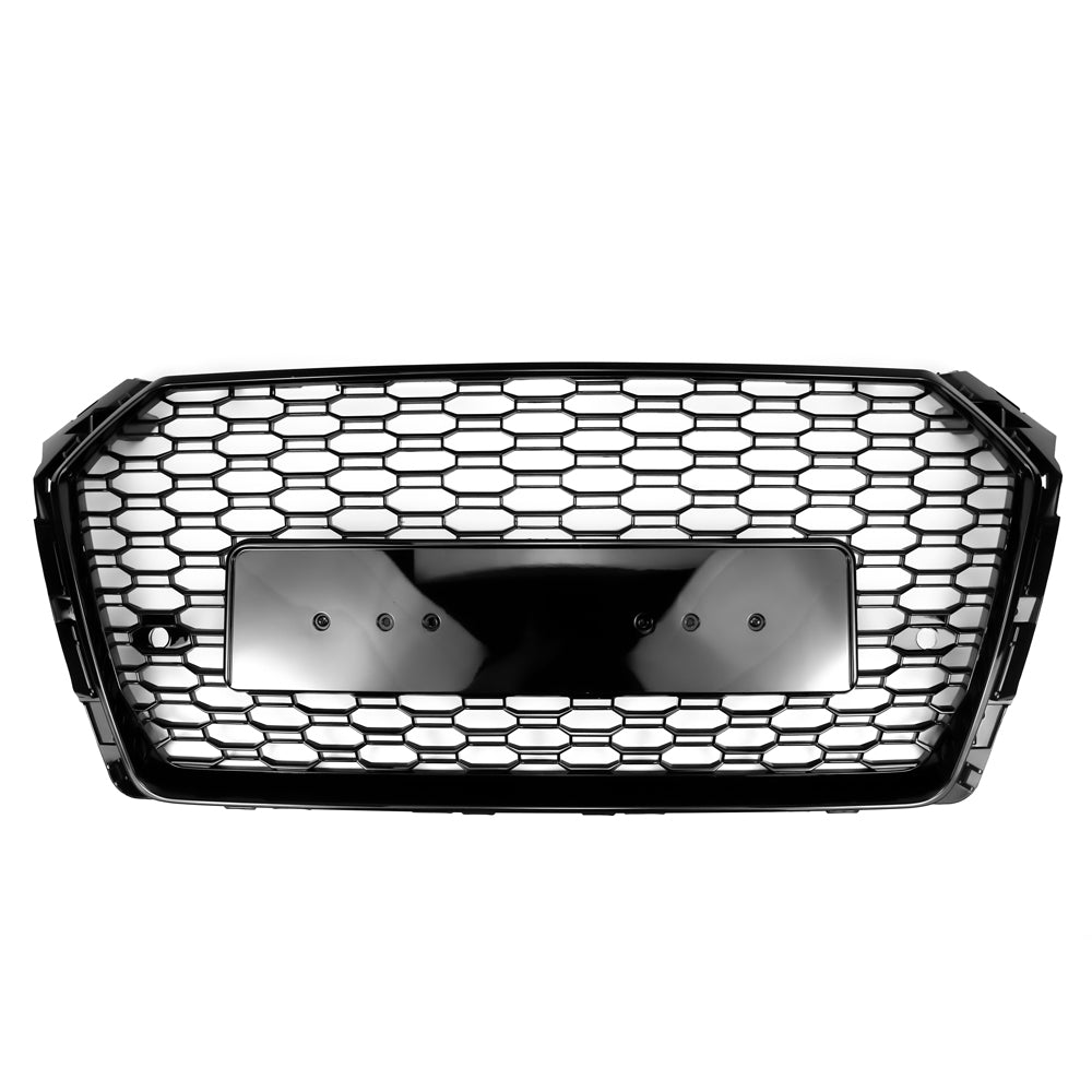 2016-2019 Audi A4/A4 S-Line/S4 B9 To RS4 Style Honeycomb Mesh Grill Front Bumper Gloss Black Grille