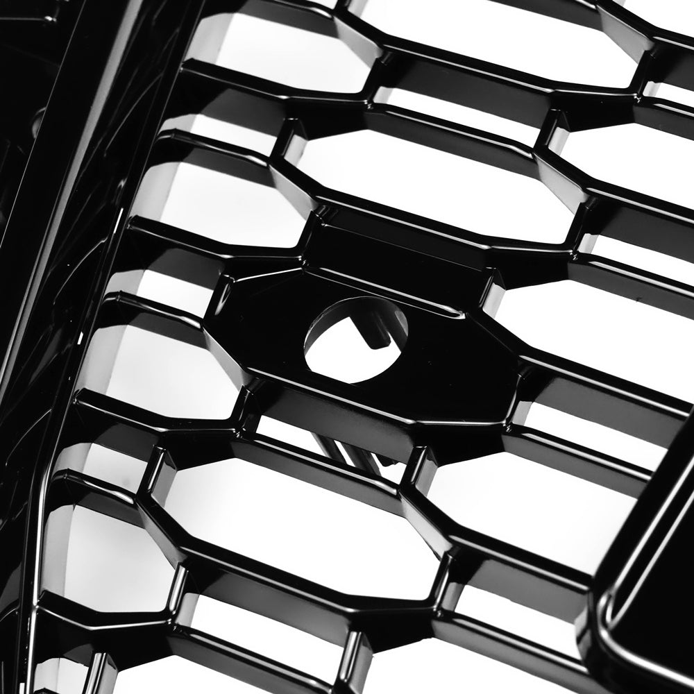 2016-2019 Audi A4/A4 S-Line/S4 B9 To RS4 Style Honeycomb Mesh Grill Front Bumper Gloss Black Grille