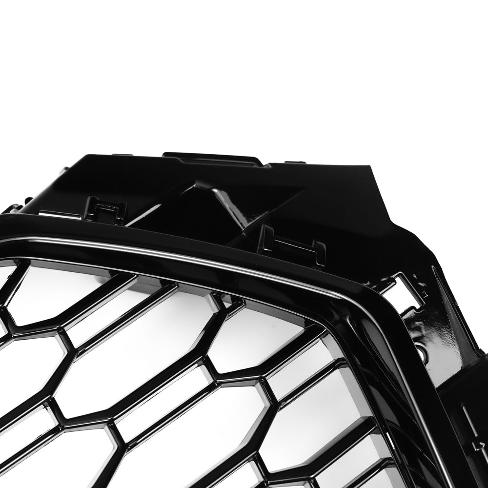 2016-2019 Audi A4/A4 S-Line/S4 B9 To RS4 Style Honeycomb Mesh Grill Front Bumper Gloss Black Grille