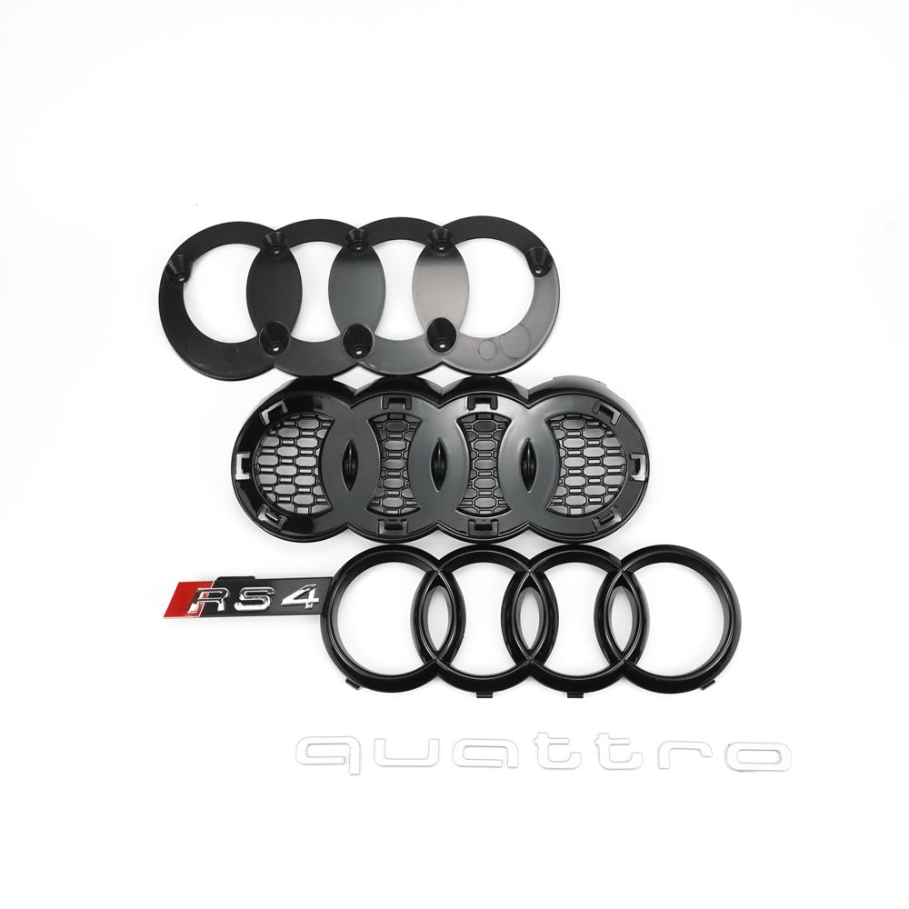 Audi A4/S4 B9 2016-2019 Honeycomb Grill RS4 Style Mesh Hex Grille Replacement Black Grill