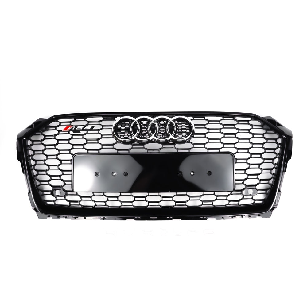 RS5 Style Black Honeycomb Grille for 2017-2019 Audi A5/A5 Sline S5 B9 Sport Mesh Hex Grill Replacement