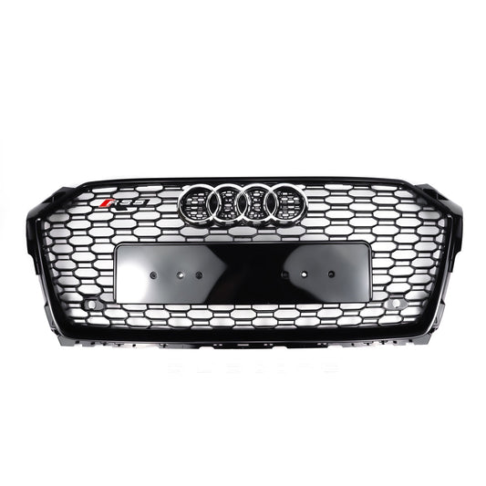 RS5 Style Black Honeycomb Grille for 2017-2019 Audi A5/A5 Sline S5 B9 Sport Mesh Hex Grill Replacement