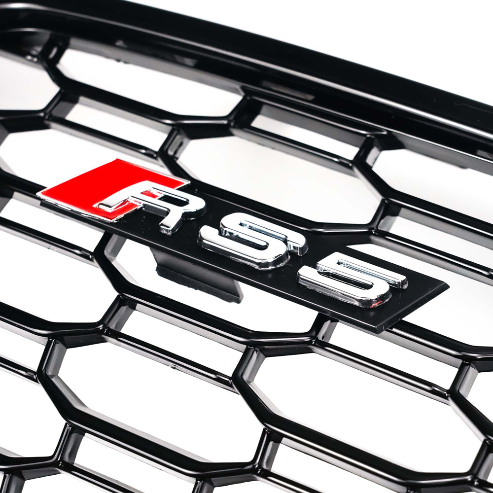 2017-2019 Audi A5/A5 Sline/S5 B9 Honeycomb Grill Replacement RS5 Style Sport Mesh Hex Black Grille