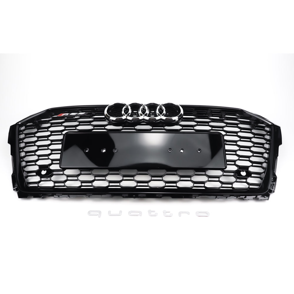 RS5 Style Black Honeycomb Grille for 2017-2019 Audi A5/A5 Sline S5 B9 Sport Mesh Hex Grill Replacement