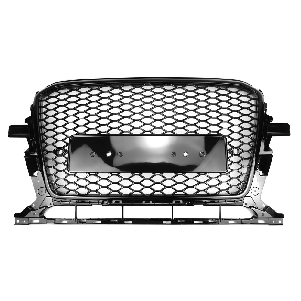 RSQ5 Style Gloss Black Honeycomb Grille for 2013-2017 Audi Q5 SQ5, Sport Mesh Front Grill