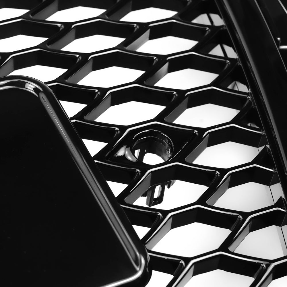 RSQ5 Style Gloss Black Honeycomb Grille for 2013-2017 Audi Q5 SQ5, Sport Mesh Front Grill