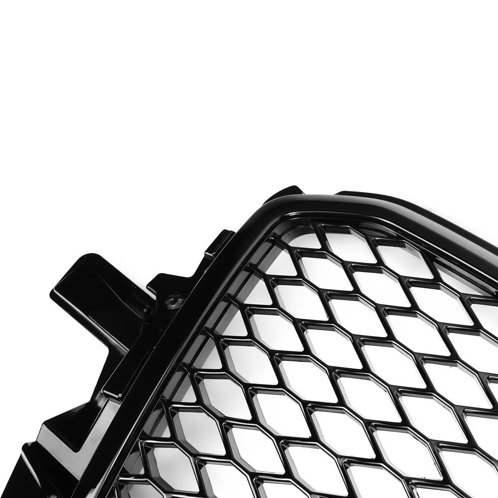 RSQ5 Style Gloss Black Honeycomb Grille for 2013-2017 Audi Q5 SQ5, Sport Mesh Front Grill