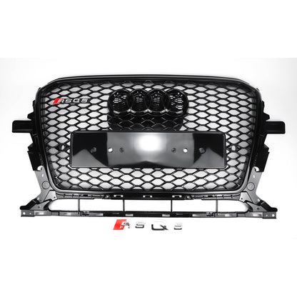 Audi 2013-2017 Q5 SQ5 To RSQ5 Style Honeycomb Mesh Sport Hex Grille Gloss Black Grill