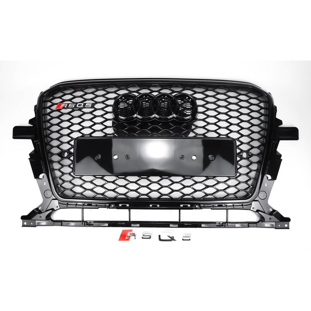 2013-2017 Audi Q5 / SQ5 Gloss Black Honeycomb Mesh Grille RSQ5 Style Front Bumper Grill