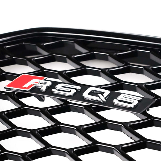 Audi 2013-2017 Q5 SQ5 To RSQ5 Style Honeycomb Mesh Sport Hex Grille Gloss Black Grill
