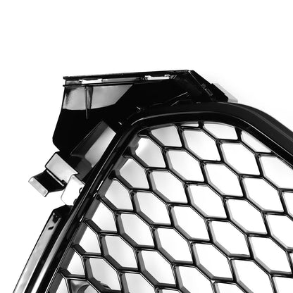 2012-2016 Audi B8.5 A4/A4 Sline/S4 Front Grill RS4 Honeycomb Mesh Hex Black Grille W/ Black Ring Emblem