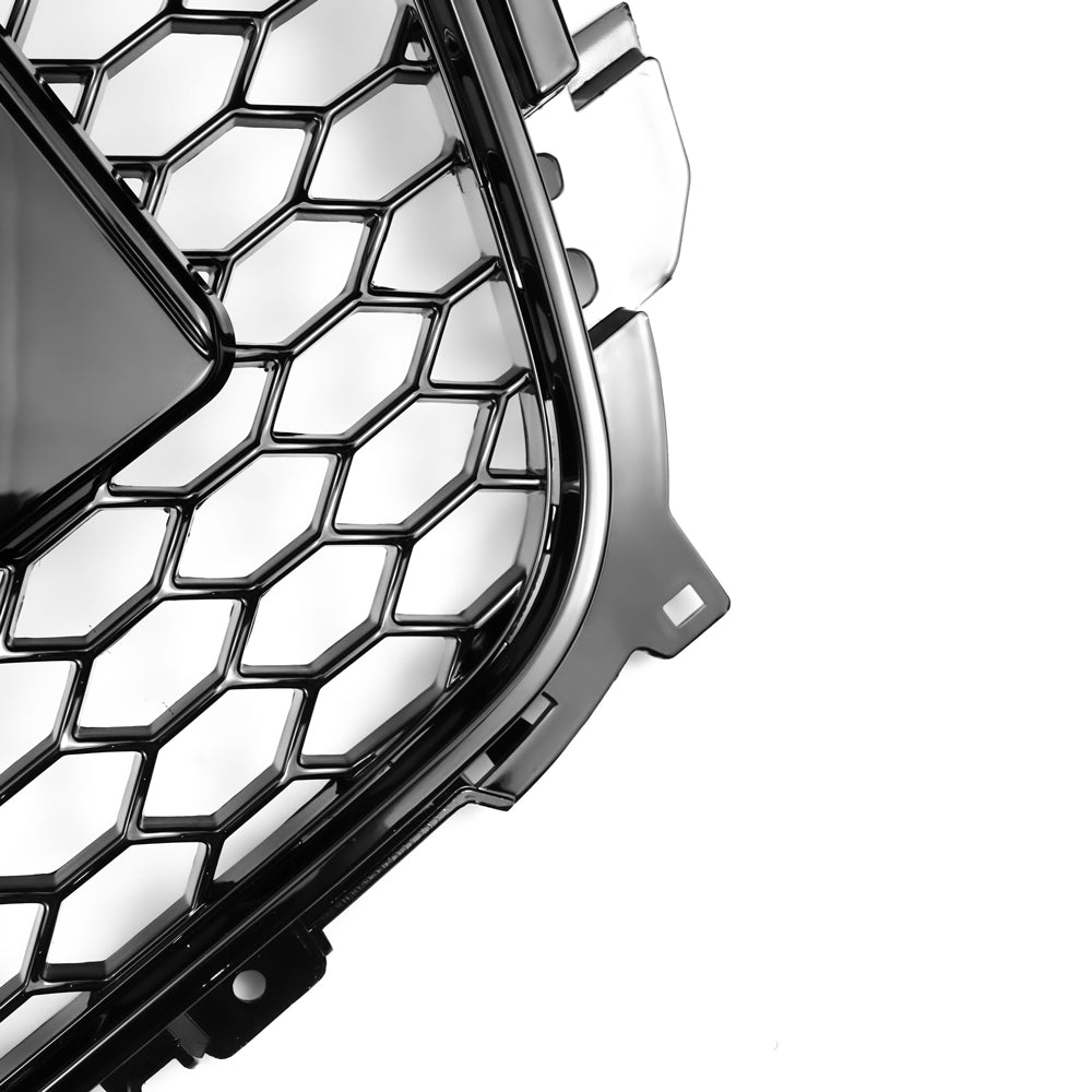 RS4 Style Black Honeycomb Grille for 2012-2016 Audi B8 5 A4 A4 Sline S4 Front Grill W Black Ring Emblem