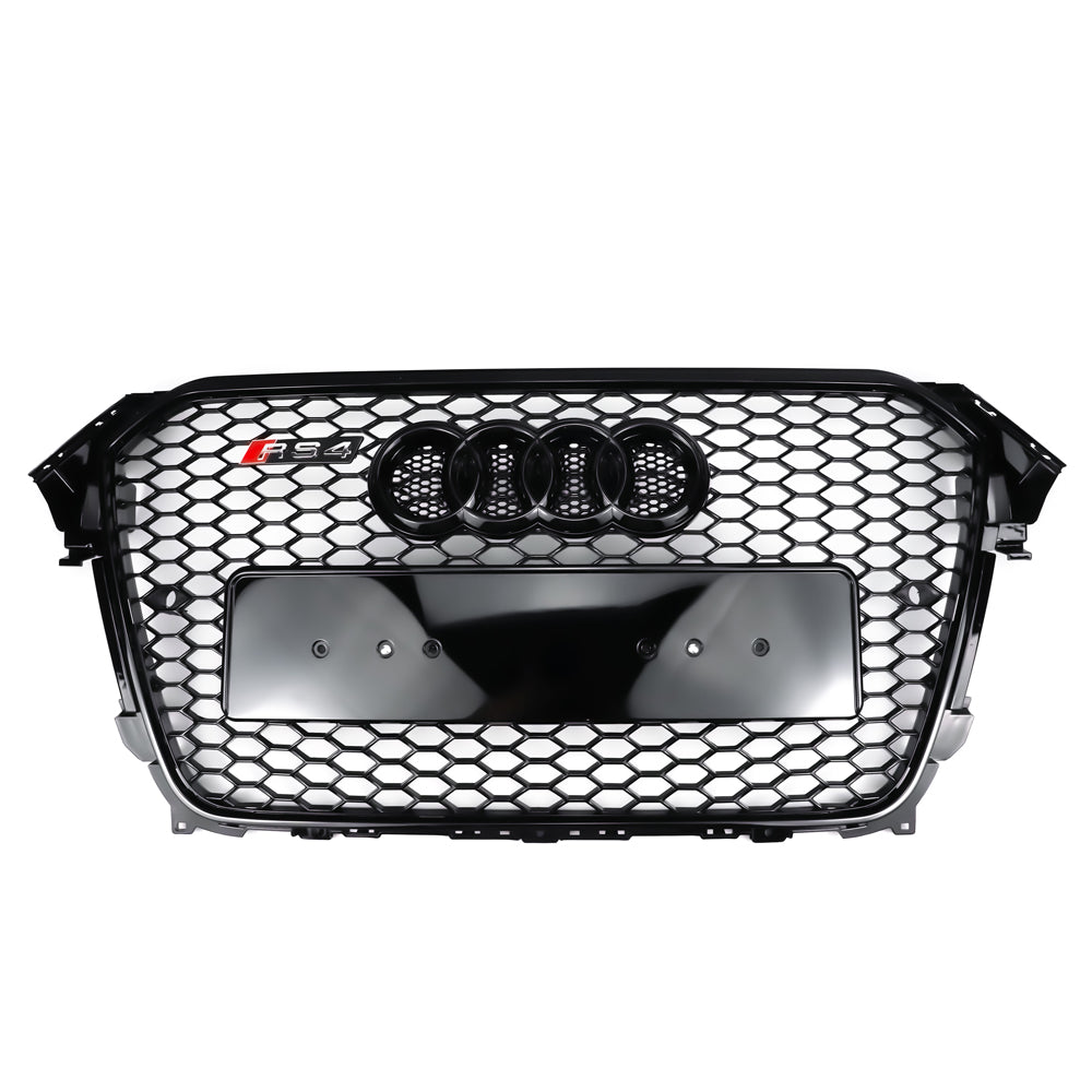 Audi B8.5 A4|A4 Sline|S4 2012-2016 Front Grill RS4 Honeycomb Mesh Hex Black Grill