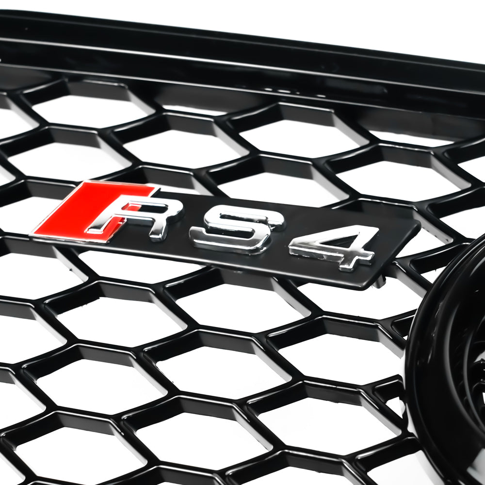 Audi B8.5 A4|A4 Sline|S4 2012-2016 Front Grill RS4 Honeycomb Mesh Hex Black Grill