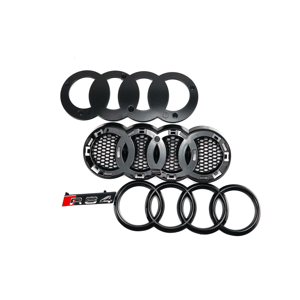 Audi B8.5 A4|A4 Sline|S4 2012-2016 Front Grill RS4 Honeycomb Mesh Hex Black Grill