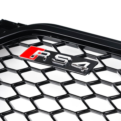 2012-2016 Audi A4/S4 B8.5 To RS4 Style With Quattro Front Bumper Grill Replacement Black Grille