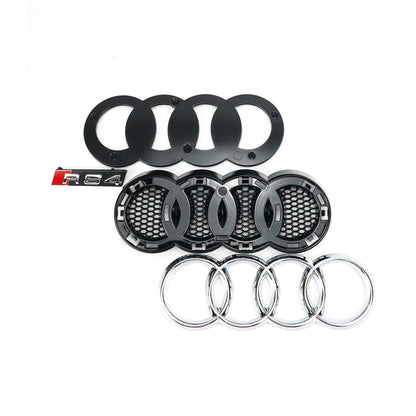 2012-2016 Audi A4/S4 B8.5 To RS4 Style With Quattro Front Bumper Grill Replacement Black Grille