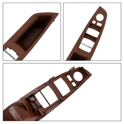 BMW F10 7Pcs Left & Right Red Brown Interior Door Handle Panel Cover Trim Set