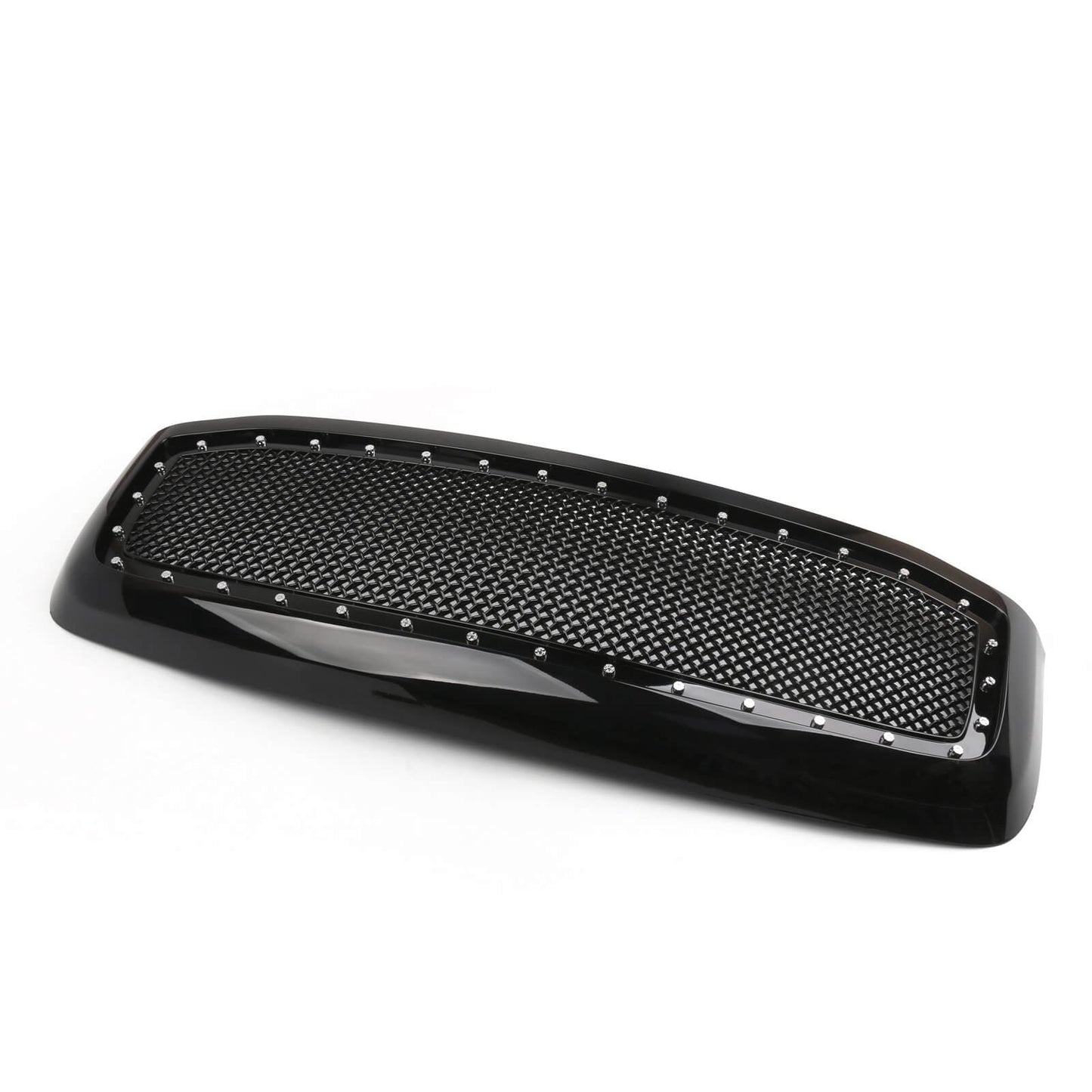 2006-2008 Ram 1500 2500 3500 Dodge Mesh Rivet Grill Replacement Front Hood Grille Black/Chrome Generic