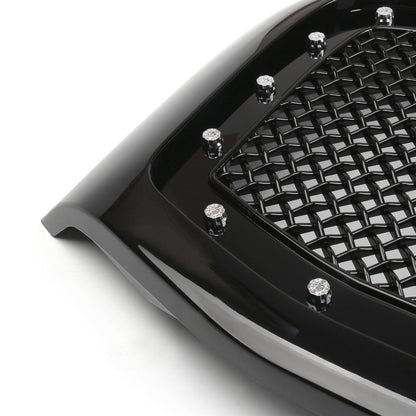 Dodge Ram 1500 2500 3500 2006-2008 Mesh Rivet Grill Replacement Front Hood Black / Chrome Grille