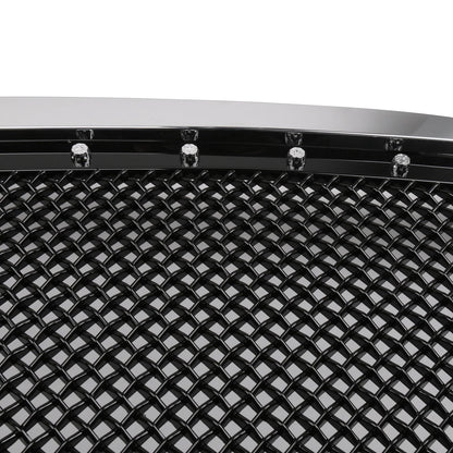 Dodge Ram 1500 2500 3500 2006-2008 Mesh Rivet Grill Replacement Front Hood Black / Chrome Grille