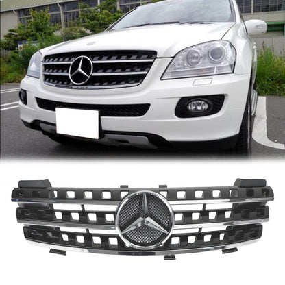 2005 2006 2007 2008 Mercedes Benz ML-Class W164 Blcak Front Grill Bumper Replacement Grille W/ Star Emblem