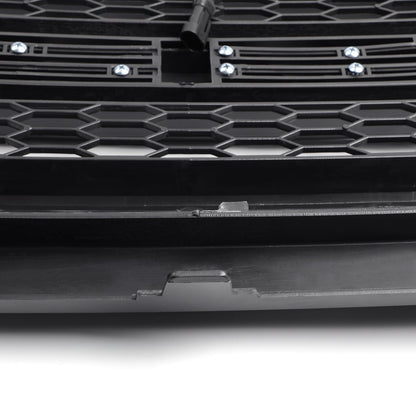 Dodge Ram 1500 2013-2018 Big Horn / Rebel Style Front Bumper Grill Black Replacement Grille W/ LED Light