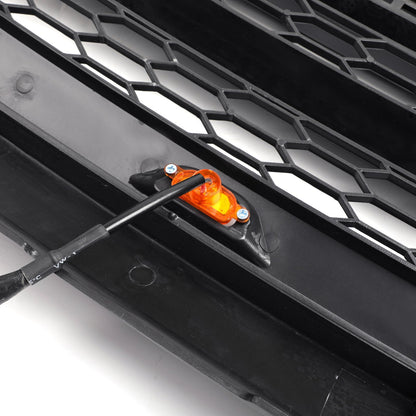 2013-2018 Rebel Style Dodge Ram 1500 Matte Black Front Grill Air Intake Radiator Bumper Grille + LED Light