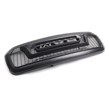 Dodge Ram 1500 2013-2018 Big Horn / Rebel Style Front Bumper Grill Black Replacement Grille W/ LED Light