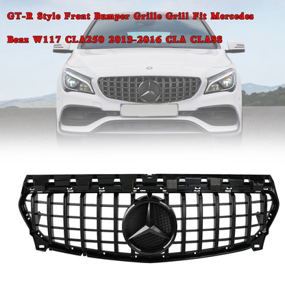 2013-2019 Mercedes Benz CLA-Class W117 C117 Front Grill Panamericana GTR Black Grille With Star Emblem