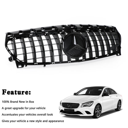 2013-2019 Mercedes Benz CLA-Class W117 C117 Front Grill Panamericana GTR Black Grille With Star Emblem