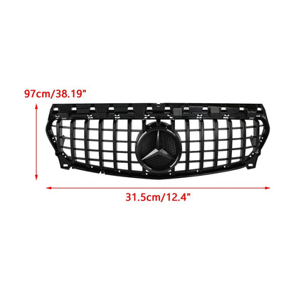 2013-2019 Mercedes Benz CLA-Class W117 C117 Front Grill Panamericana GTR Black Grille With Star Emblem