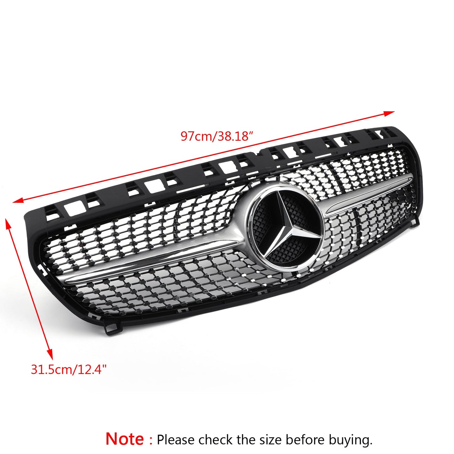 2013-2019 Diamond Style Mercedes Benz CLA-Class Chrome Grille Air Intake Radiator Bumper Grill With Star