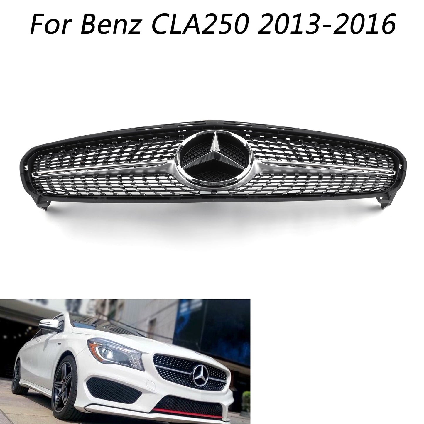 2013-2019 Mercedes Benz CLA-Class W117 C117 CLA180/200/250/260 GT-R / Diamond Style Grill Front Bumper Grille