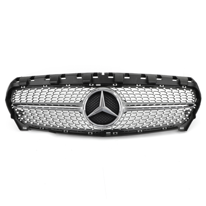 2013-2019 Mercedes Benz CLA-Class W117 C117 Chrome Front Grille Diamond Style Bumper Grill W/ Star Emblem