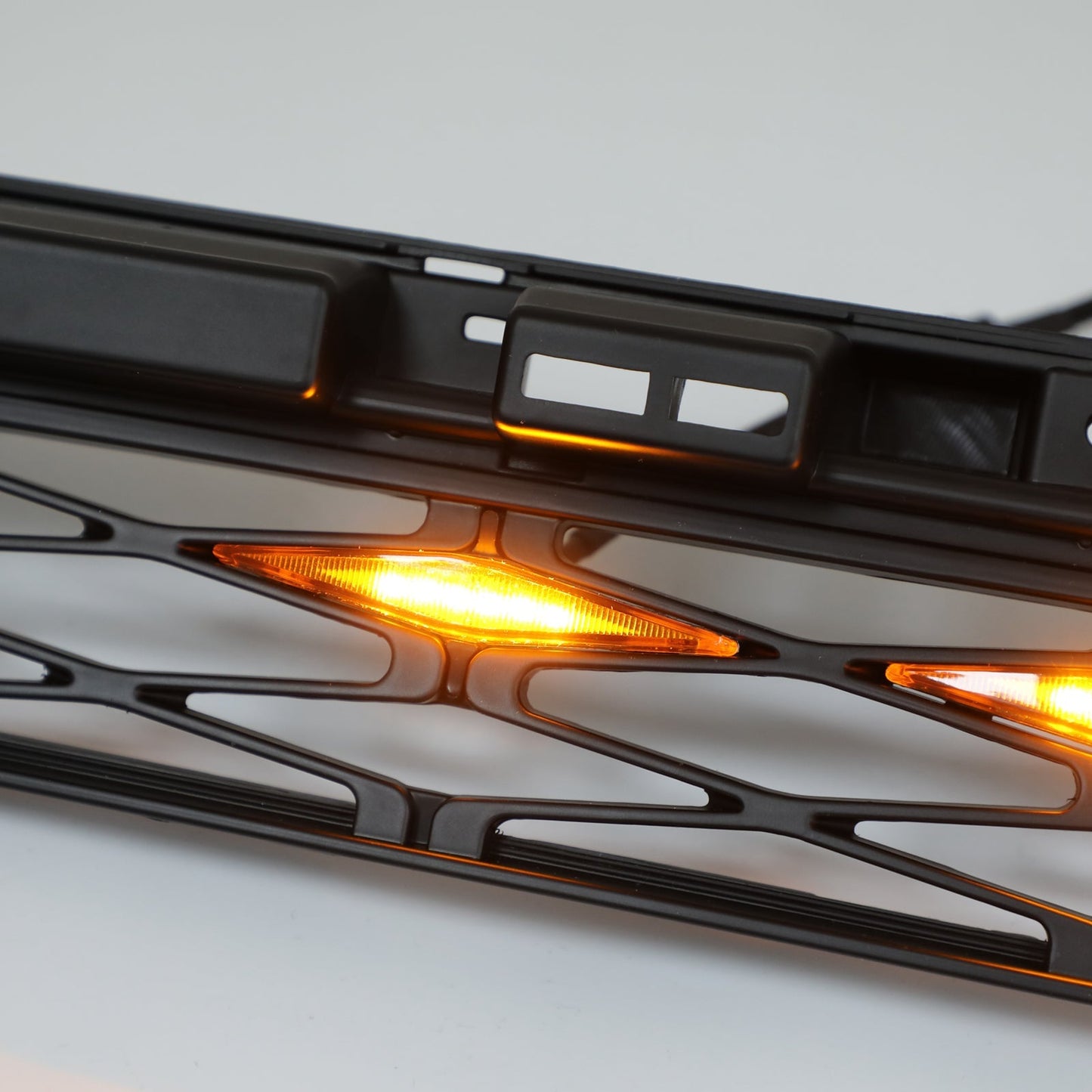 2020-2024 Toyota 4Runner 2 Piece Front Bumper Grille TRD PRO Style Black Grill Kit W/ LED