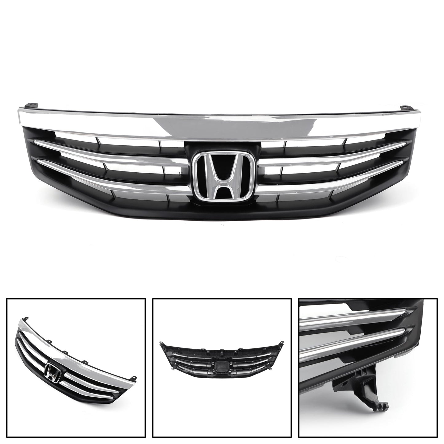 2011-2012 Honda Accord 4 Door Chrome Front Grill Upper Bumper Replacement Grill