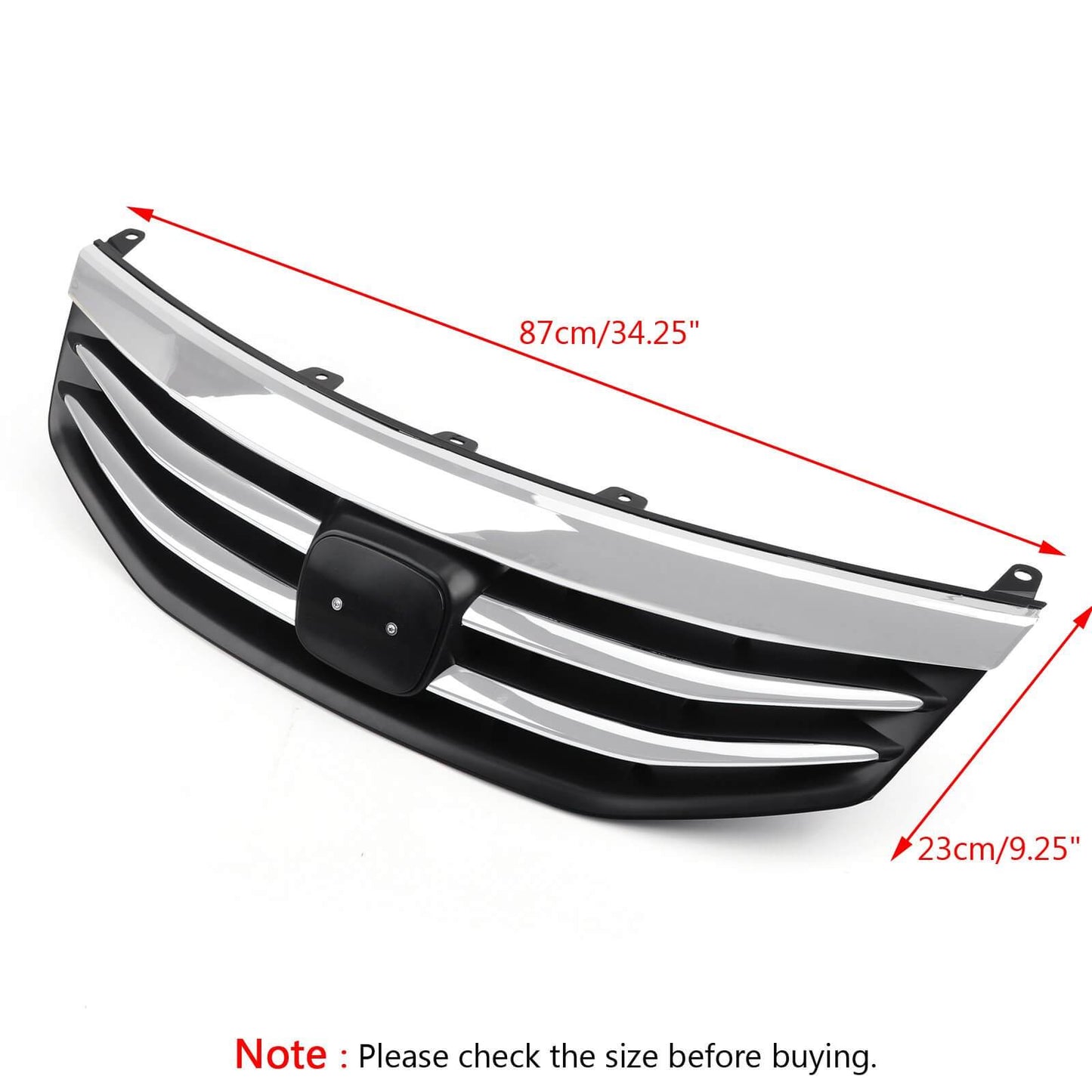 Honda Accord 4 Door 2011 2012 Front Upper Grille Air Intake Radiator Bumper Chrome Grille