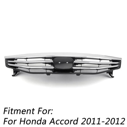Honda 2011-2012 Accord 4 Door Front Upper Bumper Grill Chrome Hood Front Replacement Grill