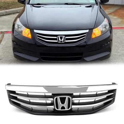 2011-2012 Honda Accord 4 Door Chrome Front Grill Upper Bumper Replacement Grill