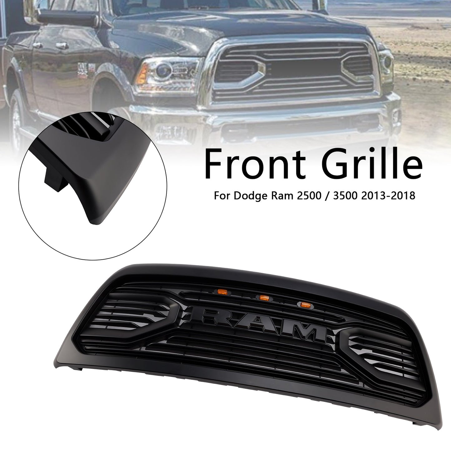 2013-2018 Dodge Ram 2500/3500 Laramie Limited Big-Horn Front Bumper Grille Generic