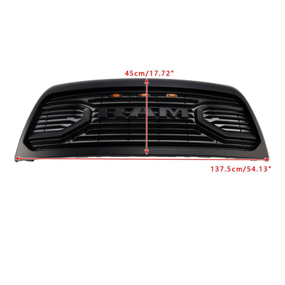 Big-Horn Style | Dodgae Ram 2500 3500 | Matt Black Grille | 2013-2018 | Air Intake Radiator Bumper Front Grill With LED