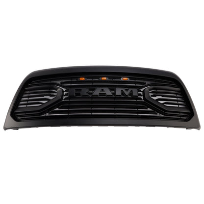 Big-Horn Style | Dodgae Ram 2500 3500 | Matt Black Grille | 2013-2018 | Air Intake Radiator Bumper Front Grill With LED