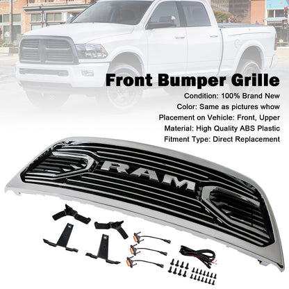 Dodge Ram 2500/3500 2010-2018 Laramie Chrome Front Bumper Grille W/ Led Light