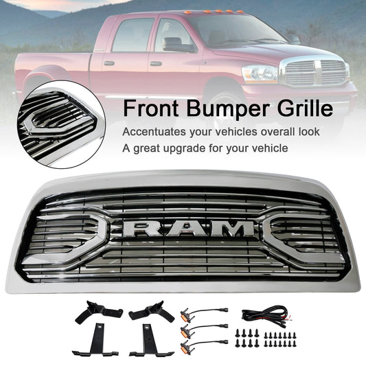 Dodge Ram 2500/3500 2010-2018 Laramie Chrome Front Bumper Grille W/ Led Light