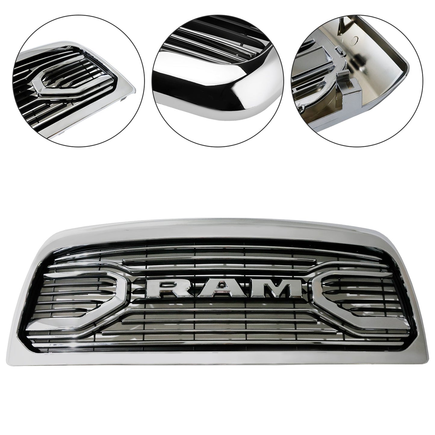 Dodge Ram 2500/3500 2010-2018 Laramie Chrome Front Bumper Grille W/ Led Light