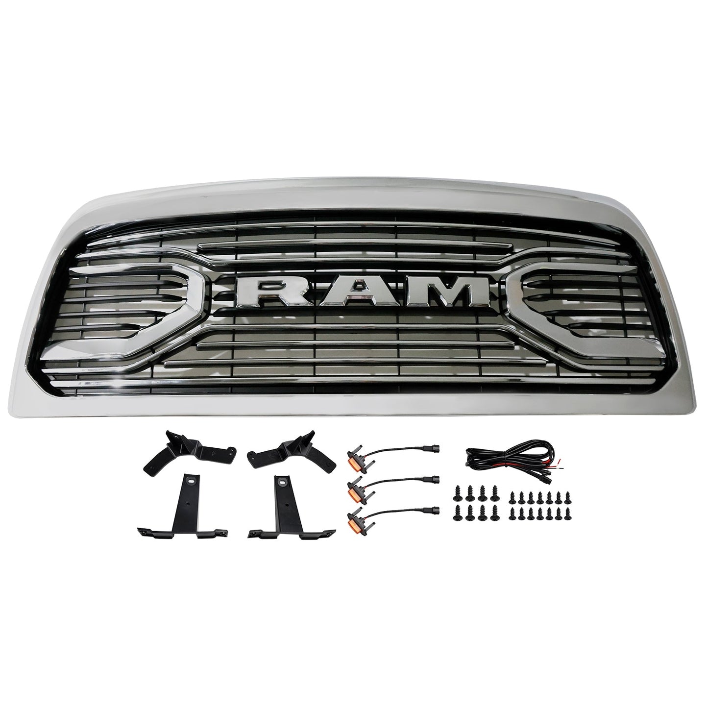 Dodge Ram 2500/3500 2010-2018 Laramie Chrome Front Bumper Grille W/ Led Light
